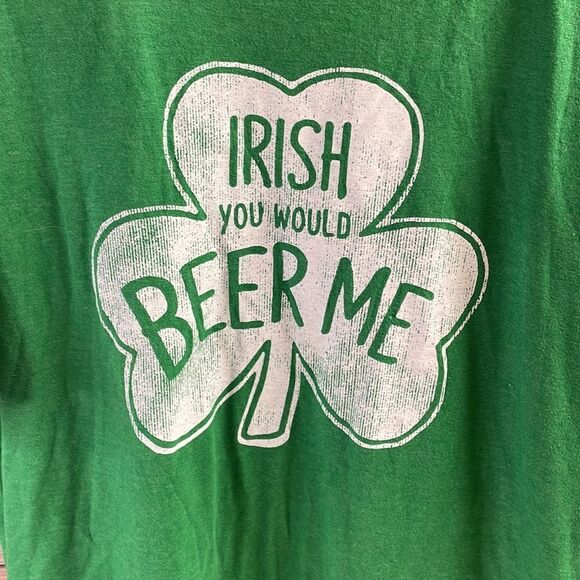 VFifthSun Unisex Tshirt “Irish you would beer me” , Size L, Green and White - Picture 2 of 4